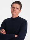 Ombre Clothing Σκούρο μπλε ανδρικό βασικό πουλόβερ με όρθιο γιακά Ombre Clothing
