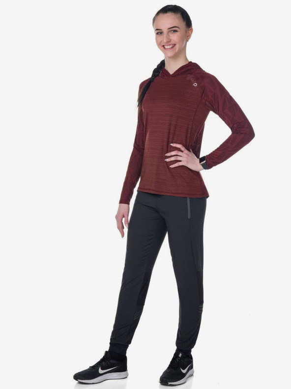 Kilpi Γυναικείο μπορντό αθλητικό φούτερ με κουκούλα Kilpi AILEEN