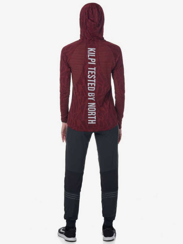 Kilpi Γυναικείο μπορντό αθλητικό φούτερ με κουκούλα Kilpi AILEEN