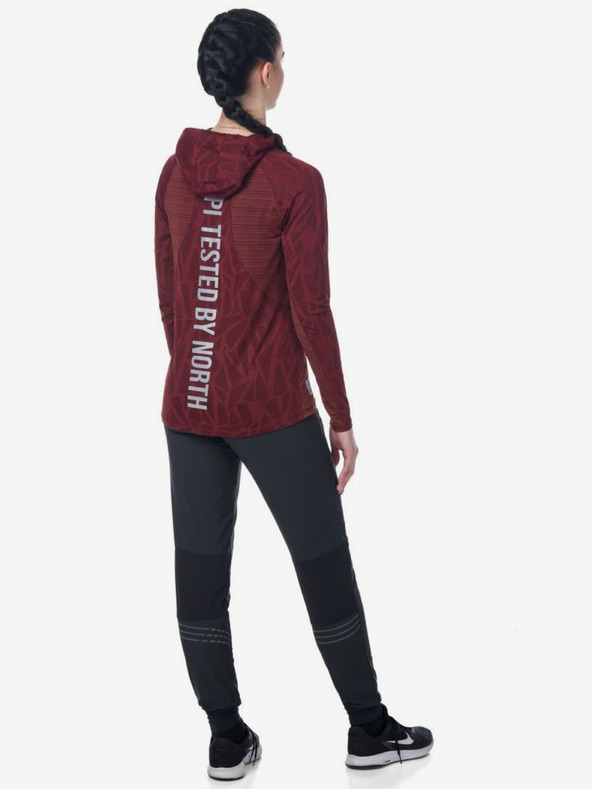 Kilpi Γυναικείο μπορντό αθλητικό φούτερ με κουκούλα Kilpi AILEEN