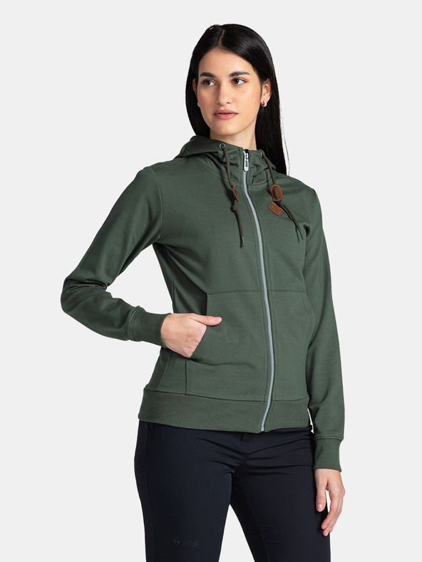 Kilpi Σκούρο πράσινο γυναικείο βαμβακερό φούτερ Kilpi TARALI-W