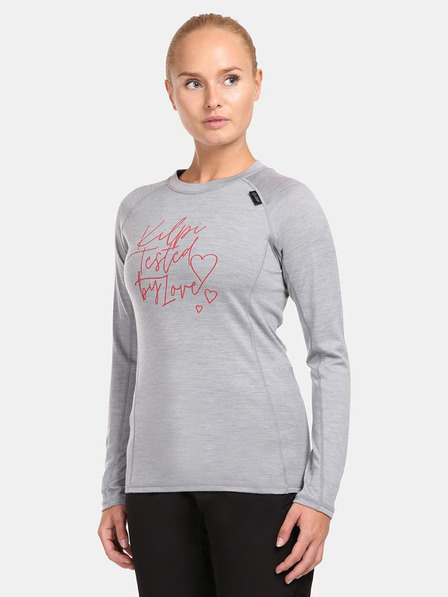 Kilpi Γυναικείο T-shirt από μαλλί merino Kilpi MAVORA TOP, ανοιχτό γκρι