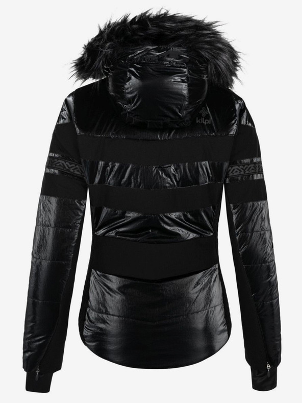 Kilpi Μαύρο γυναικείο μπουφάν σκι με faux γούνα Kilpi DALILA
