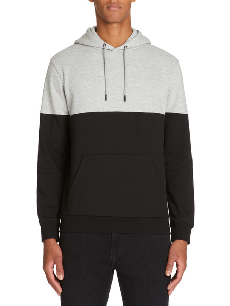 Celio Μαύρο και γκρι ανδρικό φούτερ με κουκούλα Celio Jecobloco