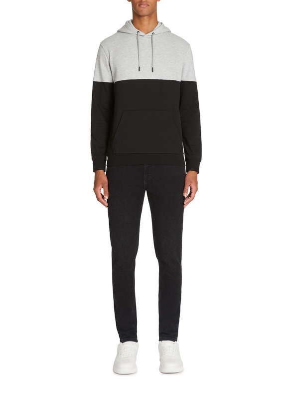 Celio Μαύρο και γκρι ανδρικό φούτερ με κουκούλα Celio Jecobloco