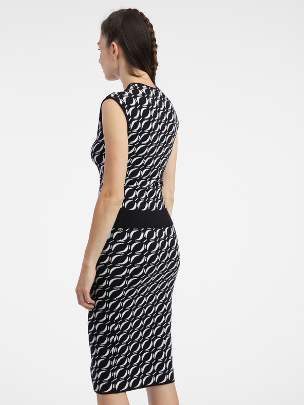 Orsay Λευκό και μαύρο γυναικείο πουλόβερ με σχέδια ORSAY