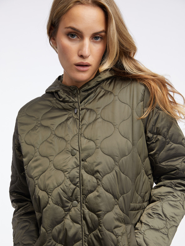 Orsay Χακί γυναικείο ελαφρύ καπιτονέ παλτό ORSAY