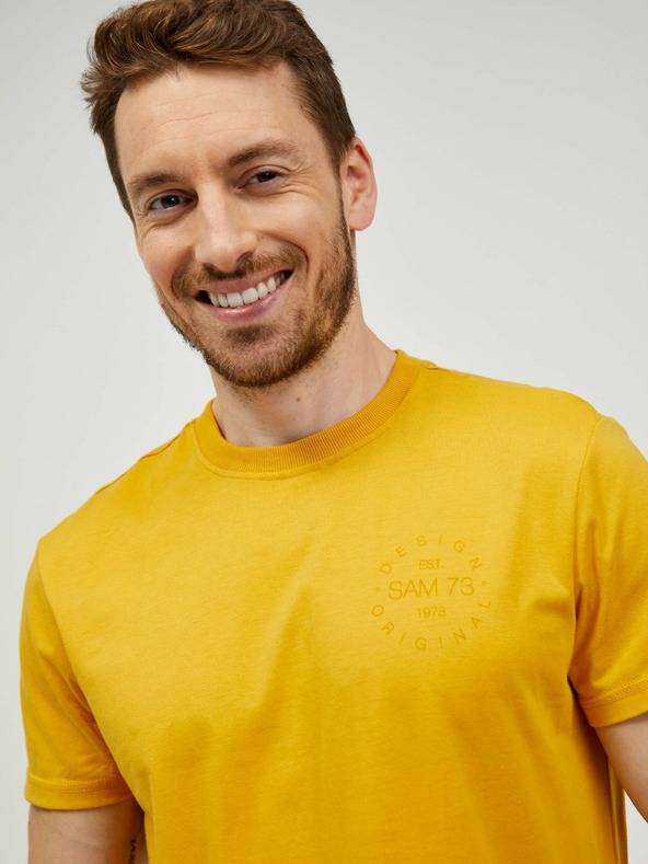 Sam 73 Μουστάρδα ανδρικό t-shirt SAM 73 Sepot