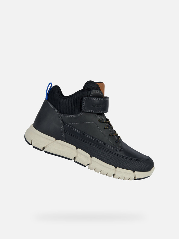 Geox Μαύρες αγορίστικες μπότες αστραγάλου Geox Flexyper