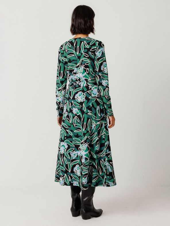 SKFK Πράσινο γυναικείο Floral φόρεμα SKFK Vestido Kaule