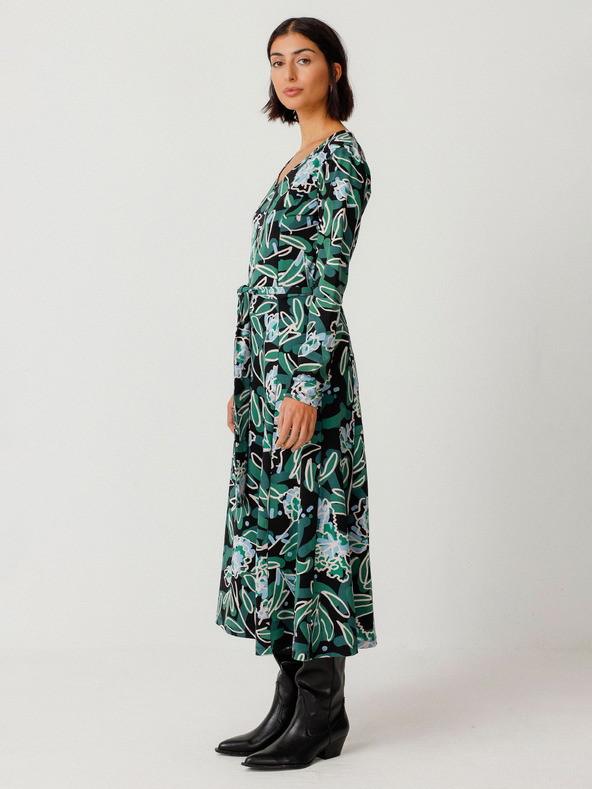 SKFK Πράσινο γυναικείο Floral φόρεμα SKFK Vestido Kaule