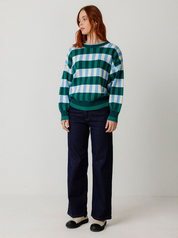 SKFK SKFK Suéter Larhun μπλε-πράσινη καρό γυναικεία ζακέτα