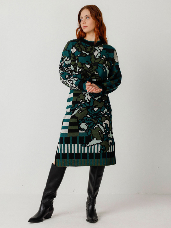 SKFK Πράσινο SKFK Γυναικείο Floral Φούστα Falda Alda