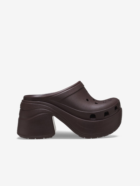 Crocs Καφέ Γυναικείες παντόφλες με τακούνι Crocs Siren Clog