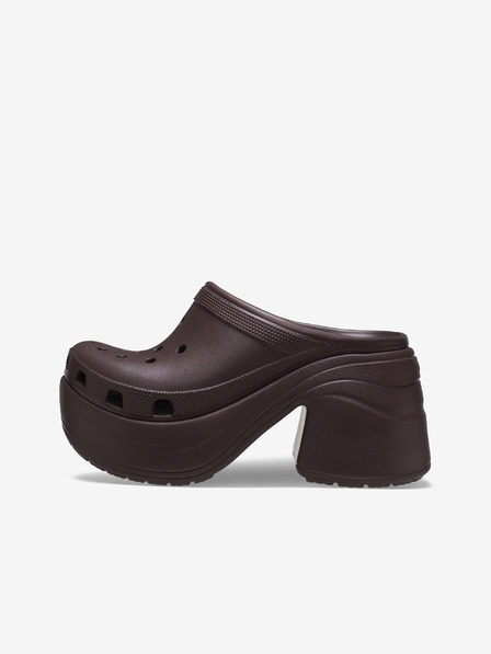 Crocs Καφέ Γυναικείες παντόφλες με τακούνι Crocs Siren Clog