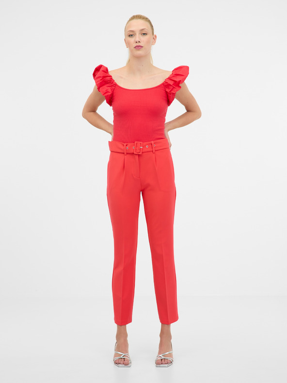 Orsay Κόκκινο γυναικείο κοντομάνικο πουκάμισο ORSAY