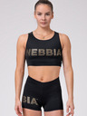 Nebbia Μαύρο γυναικείο αθλητικό cropped top Nebbia