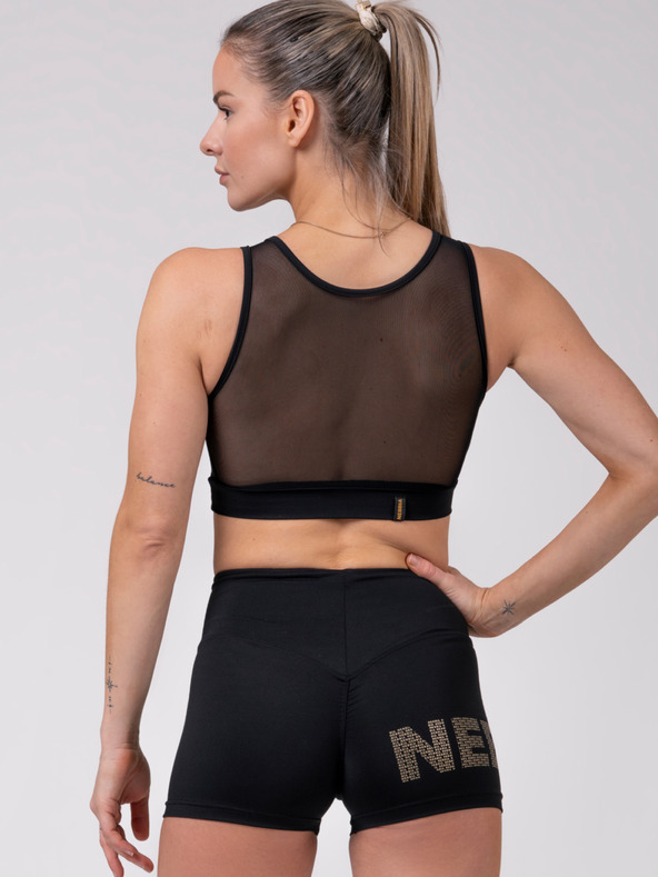 Nebbia Μαύρο γυναικείο αθλητικό cropped top Nebbia