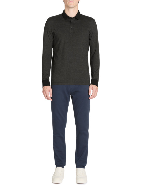 Celio Μαύρο ανδρικό μακρυμάνικο πουκάμισο πόλο Celio Jeshintano