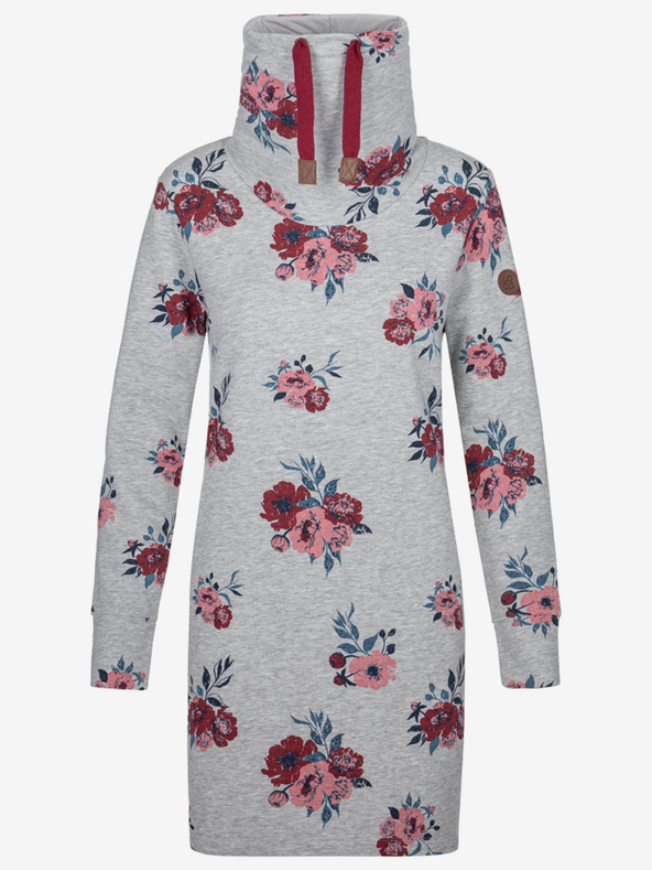 Loap Γυναικείο φόρεμα με λουλούδια LOAP Ebuna ανοιχτό γκρι