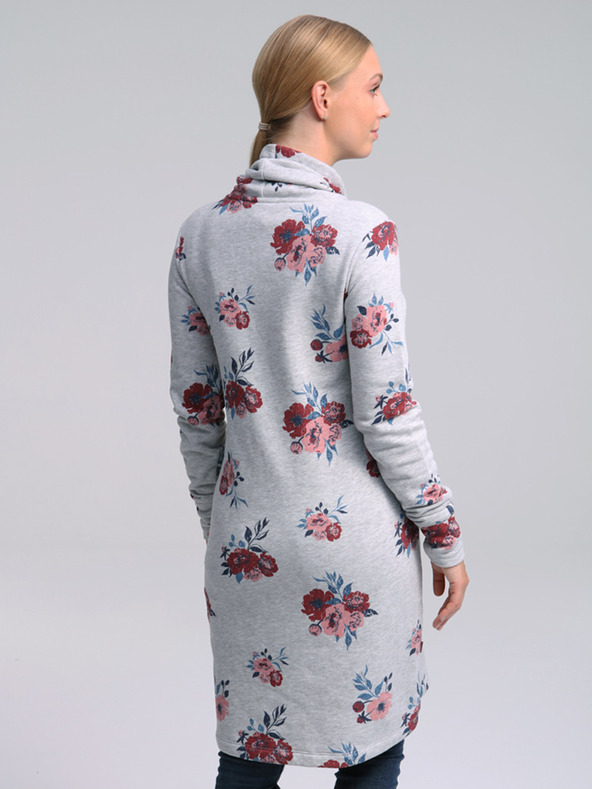 Loap Γυναικείο φόρεμα με λουλούδια LOAP Ebuna ανοιχτό γκρι