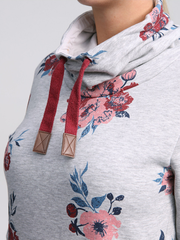 Loap Γυναικείο φόρεμα με λουλούδια LOAP Ebuna ανοιχτό γκρι