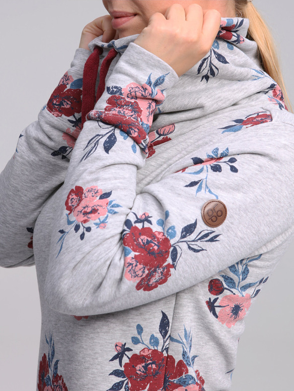 Loap Γυναικείο φόρεμα με λουλούδια LOAP Ebuna ανοιχτό γκρι