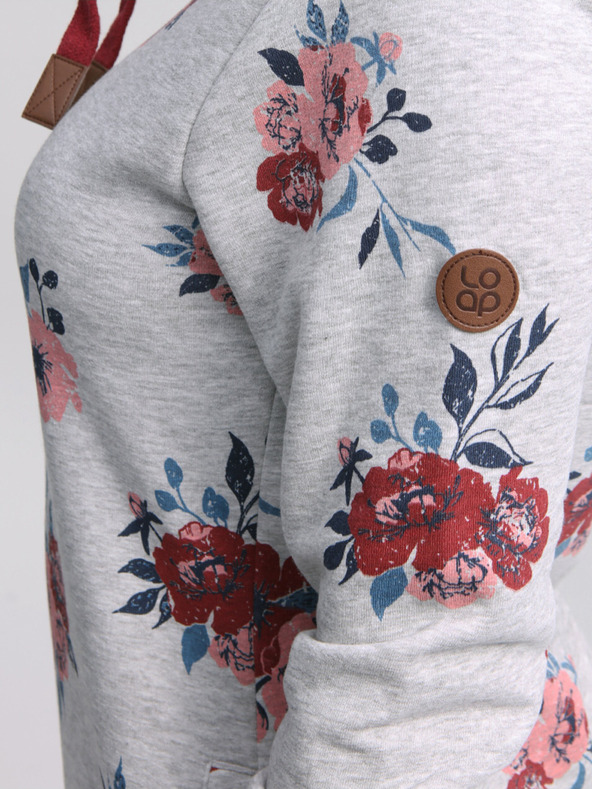 Loap Γυναικείο φόρεμα με λουλούδια LOAP Ebuna ανοιχτό γκρι