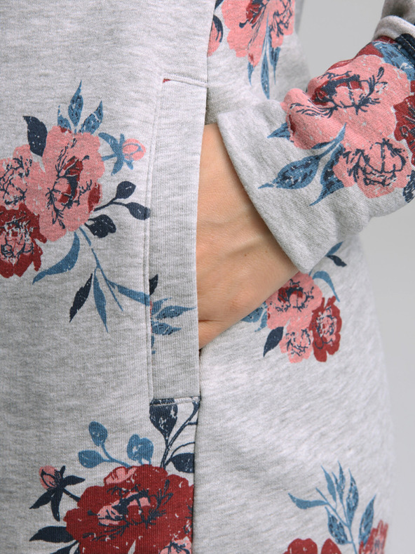 Loap Γυναικείο φόρεμα με λουλούδια LOAP Ebuna ανοιχτό γκρι