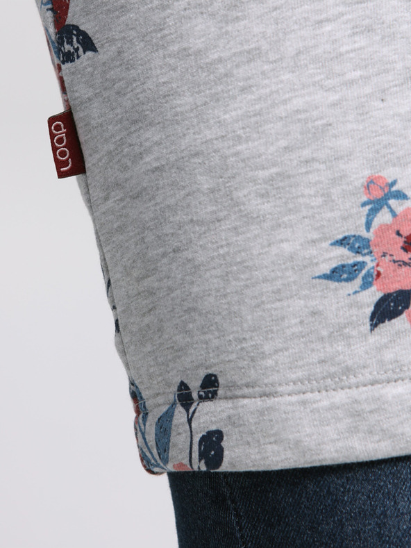 Loap Γυναικείο φόρεμα με λουλούδια LOAP Ebuna ανοιχτό γκρι