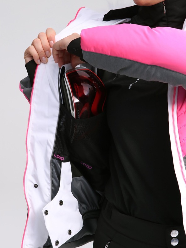 Loap Γκρι και ροζ γυναικείο μπουφάν σκι LOAP ORINNA