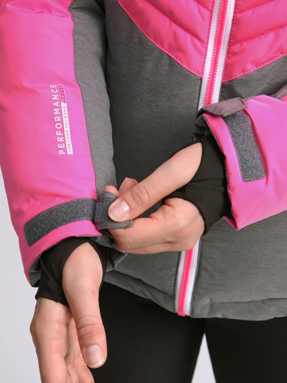 Loap Γκρι και ροζ γυναικείο μπουφάν σκι LOAP ORINNA