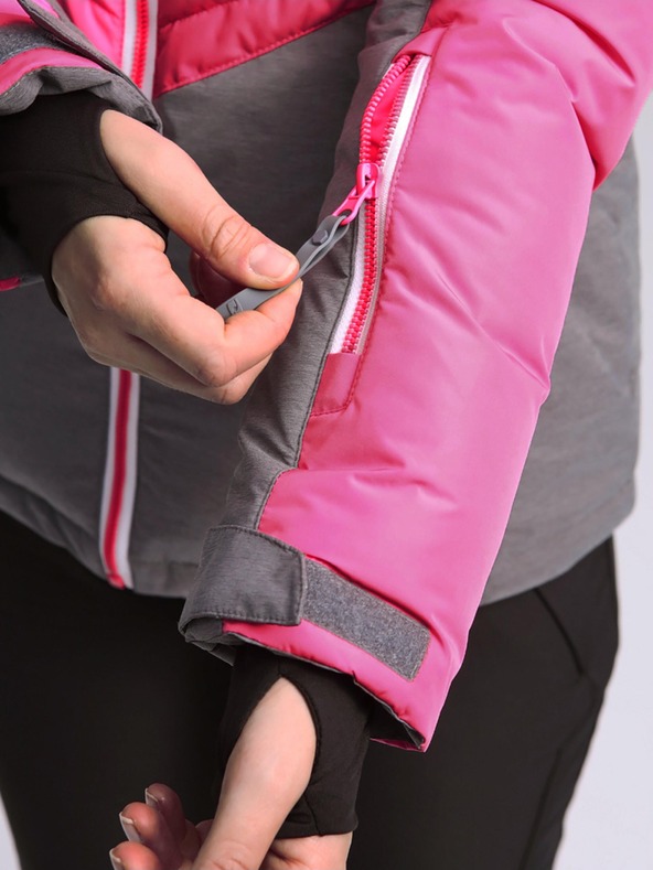 Loap Γκρι και ροζ γυναικείο μπουφάν σκι LOAP ORINNA