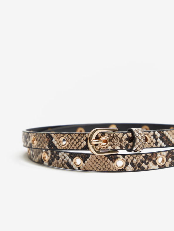 Orsay Ανοιχτό καφέ και μαύρη γυναικεία ζώνη 2 τεμαχίων ORSAY