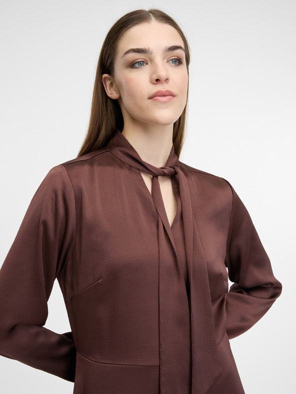 Orsay Καφέ γυναικείο φόρεμα μέχρι το γόνατο ORSAY