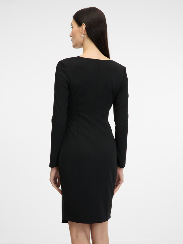 Orsay Μαύρο γυναικείο φόρεμα μέχρι το γόνατο ORSAY