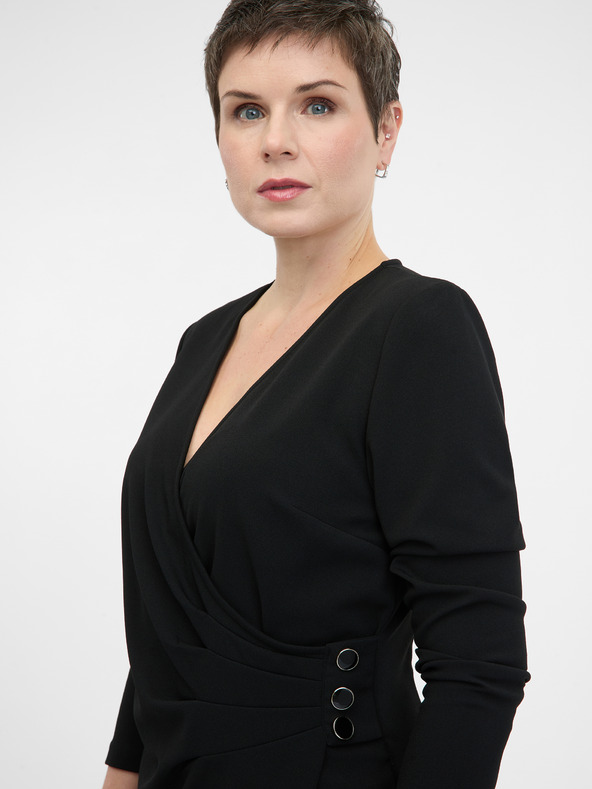 Orsay Μαύρο γυναικείο φόρεμα μέχρι το γόνατο ORSAY