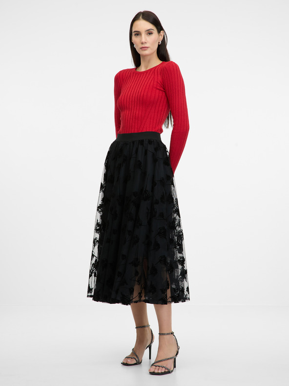 Orsay Μαύρη γυναικεία μίντι φούστα ORSAY