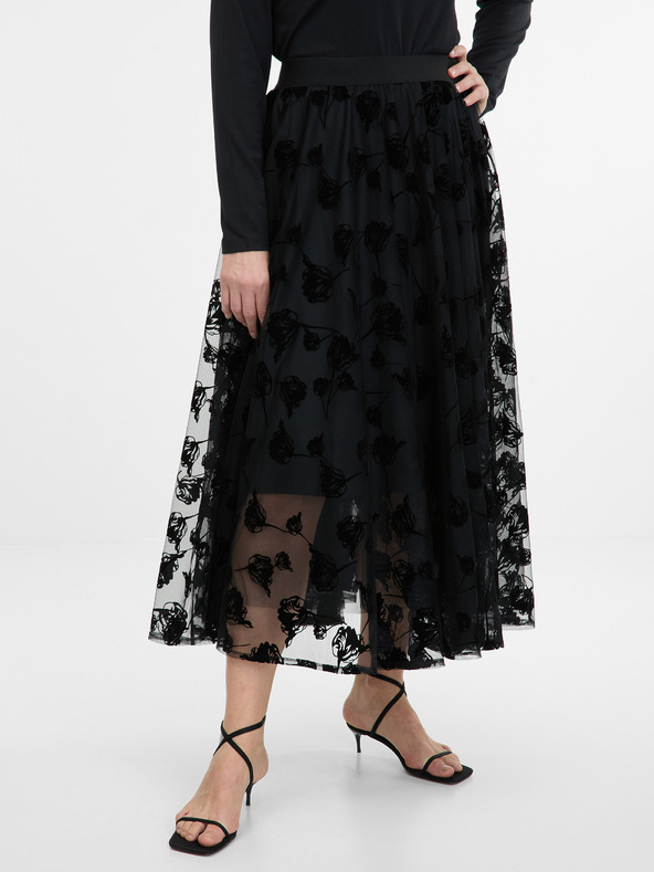 Orsay Μαύρη γυναικεία μίντι φούστα ORSAY