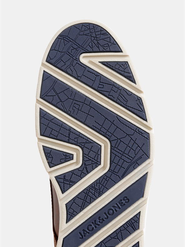 Jack & Jones Καφέ ανδρικές δερμάτινες μπότες αστραγάλου Jack & Jones Tubar