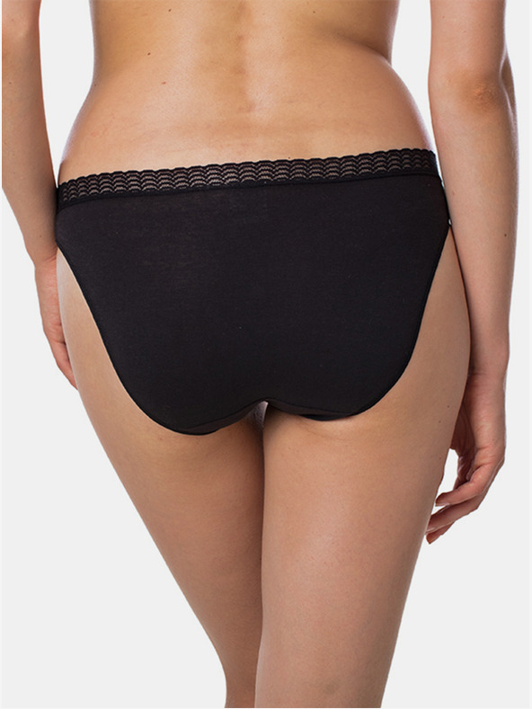 Bellinda Μαύρο γυναικείο εσώρουχο με λεπτομέρεια δαντέλας Bellinda FANCY COTTON MINISLIP