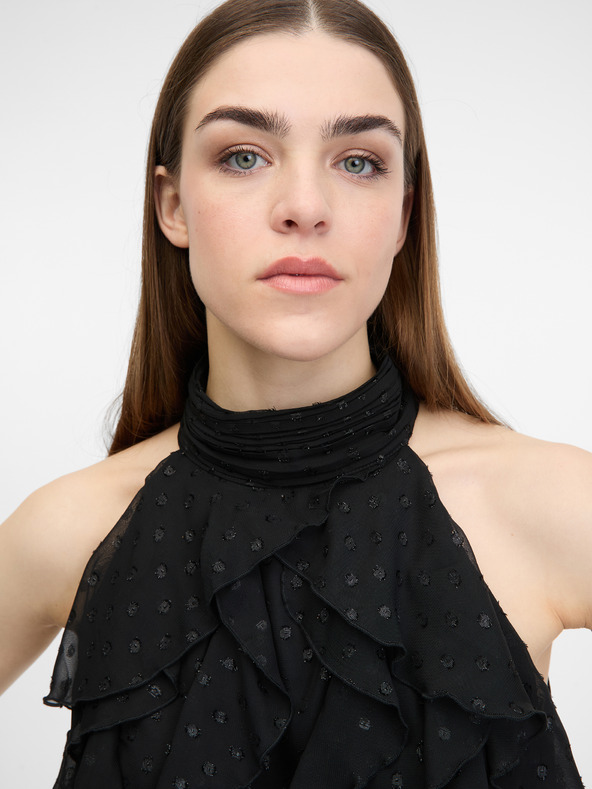 Orsay Μαύρη γυναικεία αμάνικη μπλούζα ORSAY