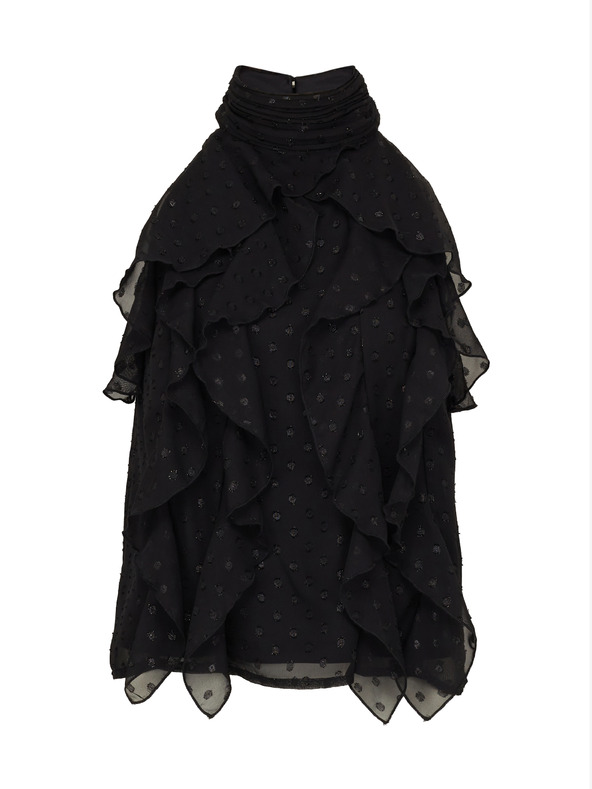 Orsay Μαύρη γυναικεία αμάνικη μπλούζα ORSAY