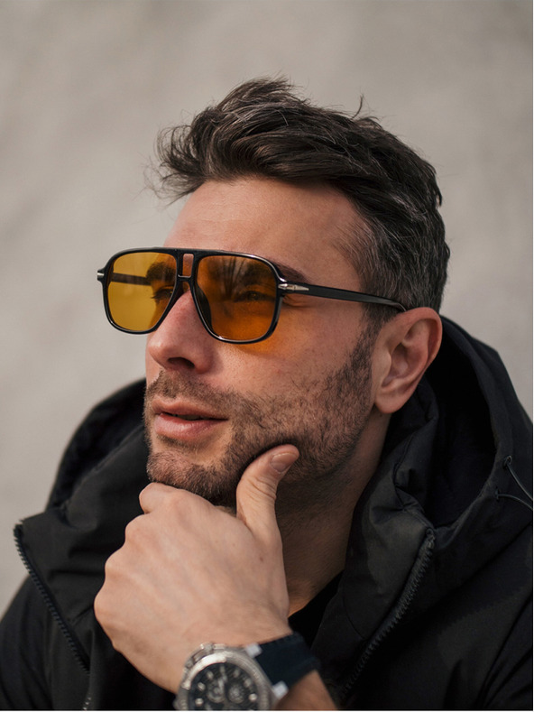 VEYREY VeryRey Γυαλιά ηλίου φάντασμα πιλότος πορτοκαλί