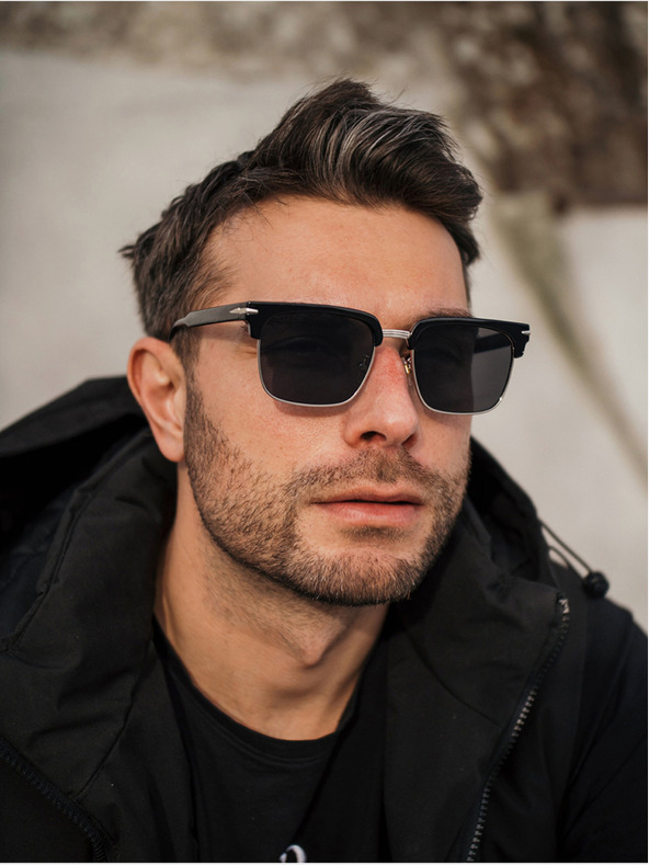 VEYREY Μαύρα πολωτικά γυαλιά ηλίου VeyRey Beckham Stitch