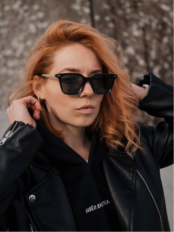 VEYREY Μαύρα πολωμένα γυαλιά ηλίου VeyRey Nerd Fowl