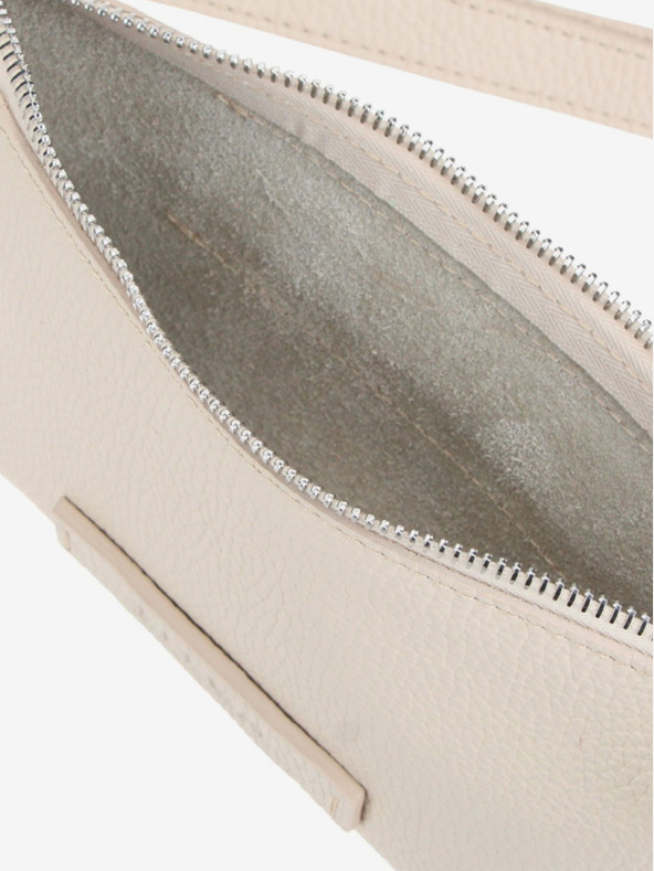 Elega Κρεμ γυναικεία δερμάτινη τσάντα σταυρός ΕΛΕΓΑ Merlin