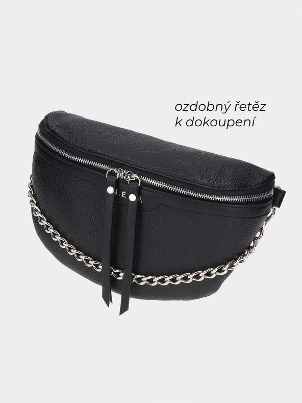 Elega Μαύρη γυναικεία δερμάτινη τσάντα σταυρό ELEGA Festy