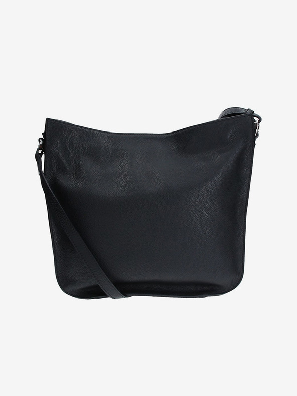 Elega Μαύρη γυναικεία δερμάτινη τσάντα crossbody ELEGA Hobie