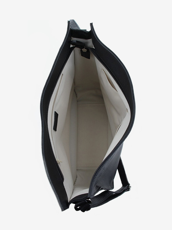 Elega Μαύρη γυναικεία δερμάτινη τσάντα crossbody ELEGA Hobie